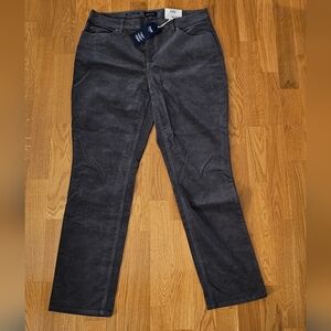 Charter Club Straight Leg Corduroy Pants Grey Size 14 NWT